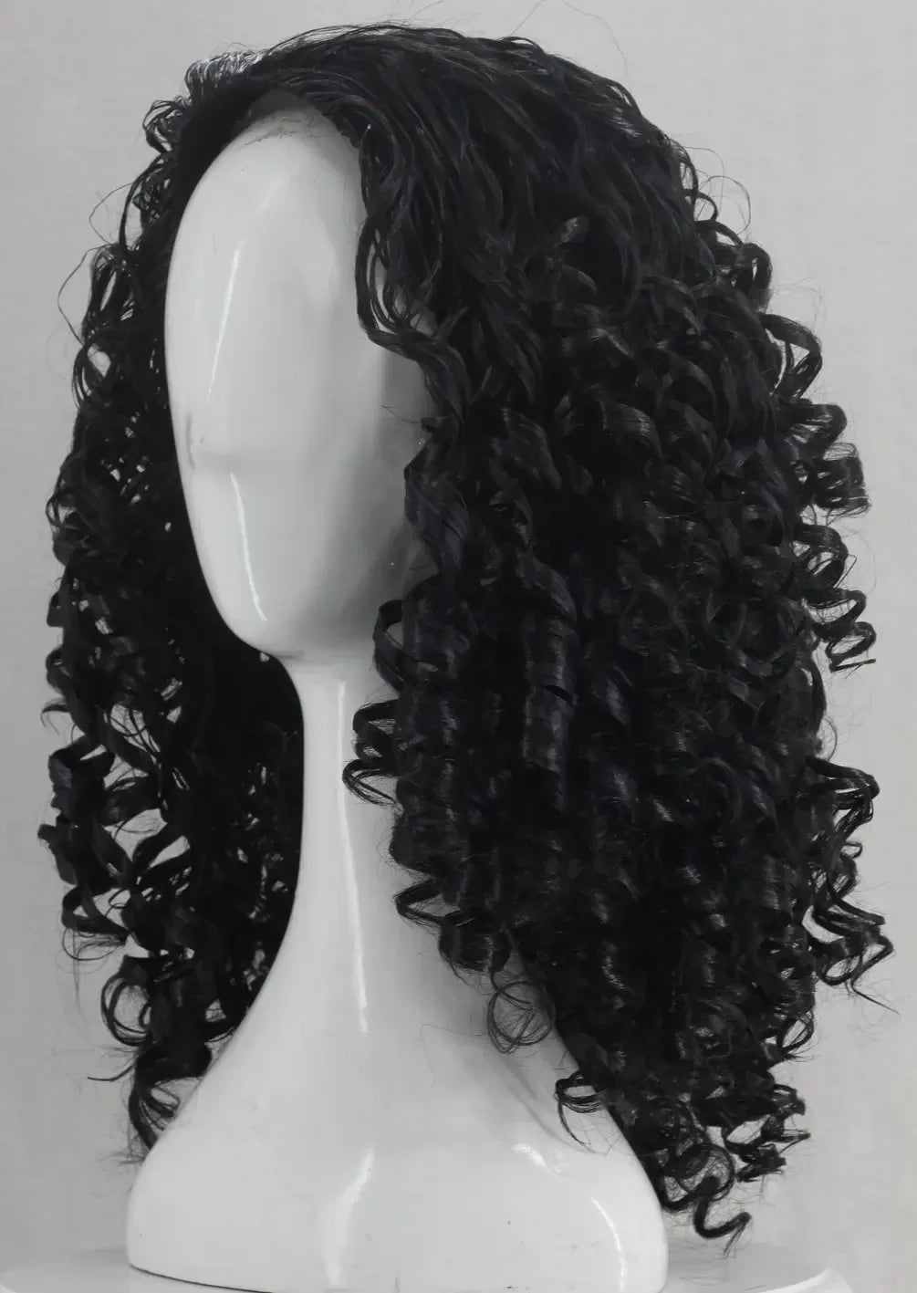 Unisex Wavy Halloween Costume Full Wig Long Black Long Curly Men's Synthetic Wigs Cosplay Party Men