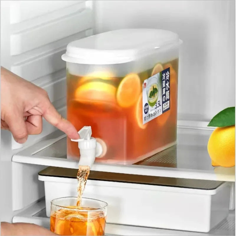 2Pcs Large Capacity Cold Kettle 3.5L Juice Jug Cold Kettle with Faucet In Refrigerator Ice Drink Dispenser Fridge and Faucet
