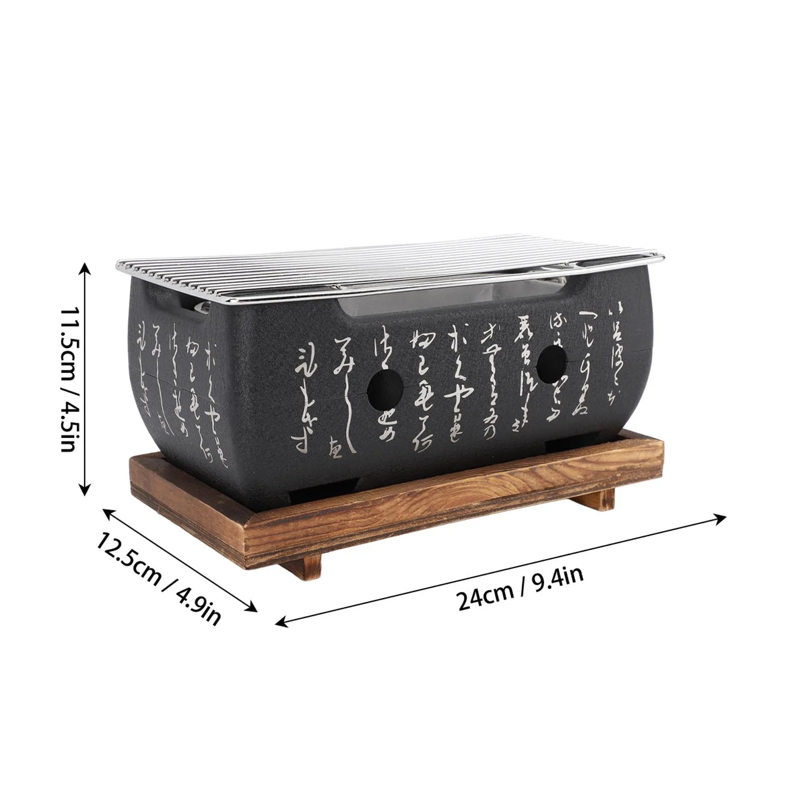 Japanese BBQ Grill Stove Rectangle Charcoal Barbecue Stove Quick Heating Aluminium Alloy Wire Grill Base for Camping
