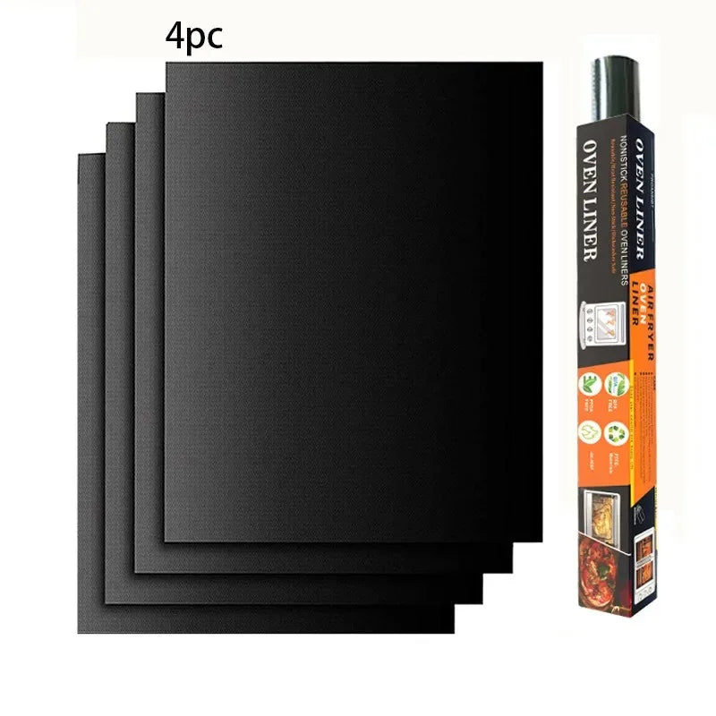 4Pcs Mats for Gas Grill Reusable BBQ Grill Mats Pad Oven Accessories Cooking Plate Outdoor Picnic Party Grilling Mat Tool