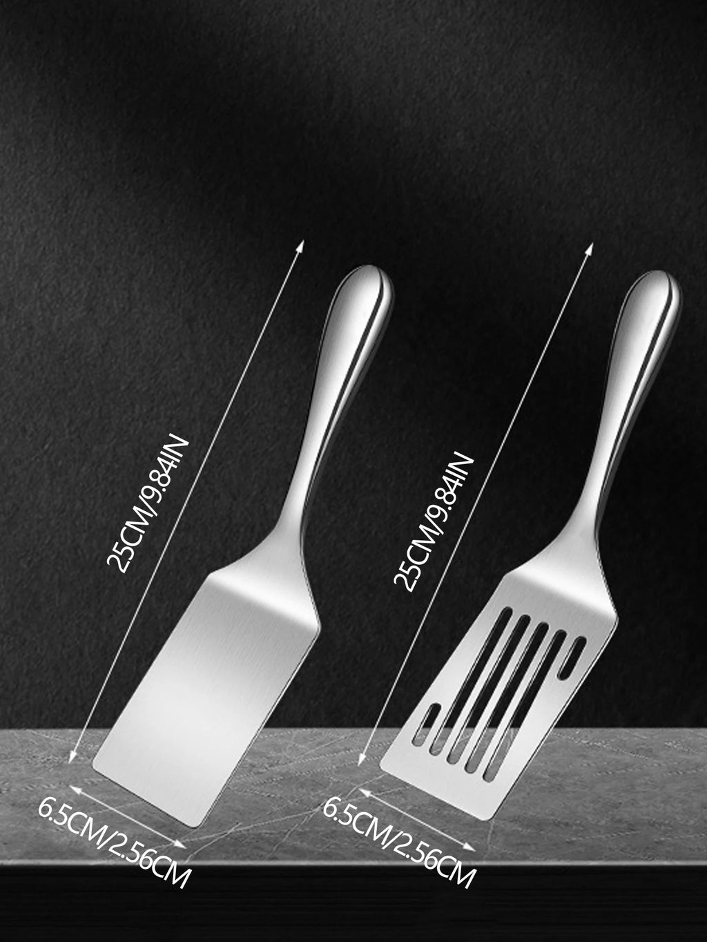 2pc/1pc Small Stainless Steel Spatula, Grill Turner Spatula, Grill Turner,thickening Small Frying Shovel, Mental Cooking Shovel