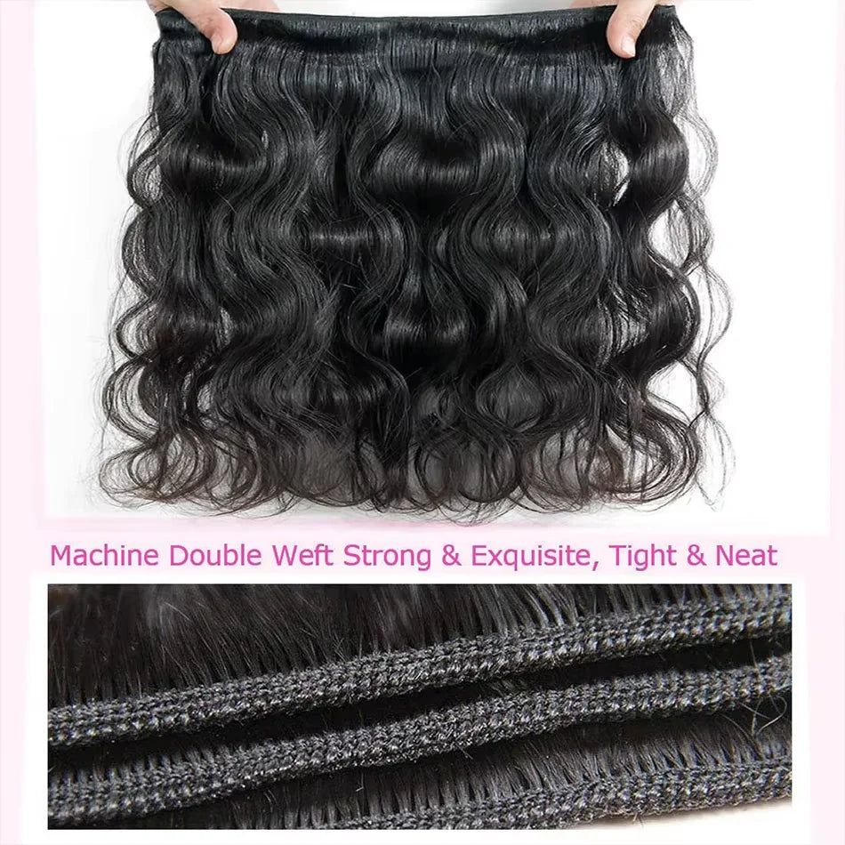 16A Loose Body Wave Bundles 100% Quality Human Hair Brazilian Virgin Weave Hair Natural Black 3 4Pcs Raw Hair Bundles Extensions