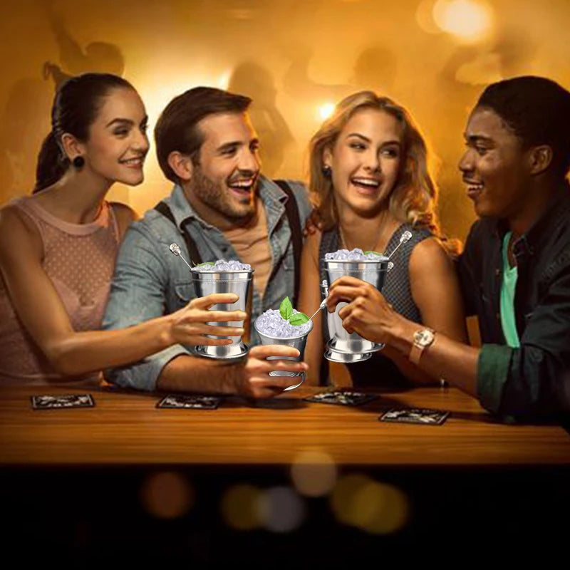 380ml Cocktail Mug Mint Julep Cups Stainless Steel Bar Martini Mojito Cocktail Beer Cup Mug Metal Beer Juice Glass Drinking Cups