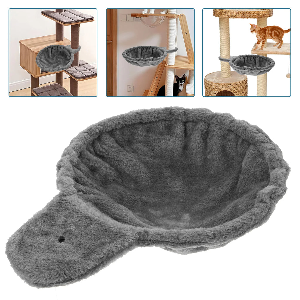 30Cm Grey Extra Large Deep Basket Soft Fabric Cat Tree Hammock Cat Nest Hanging Swing Pet Bed Feline Lounger Cat Tree Basket Cat