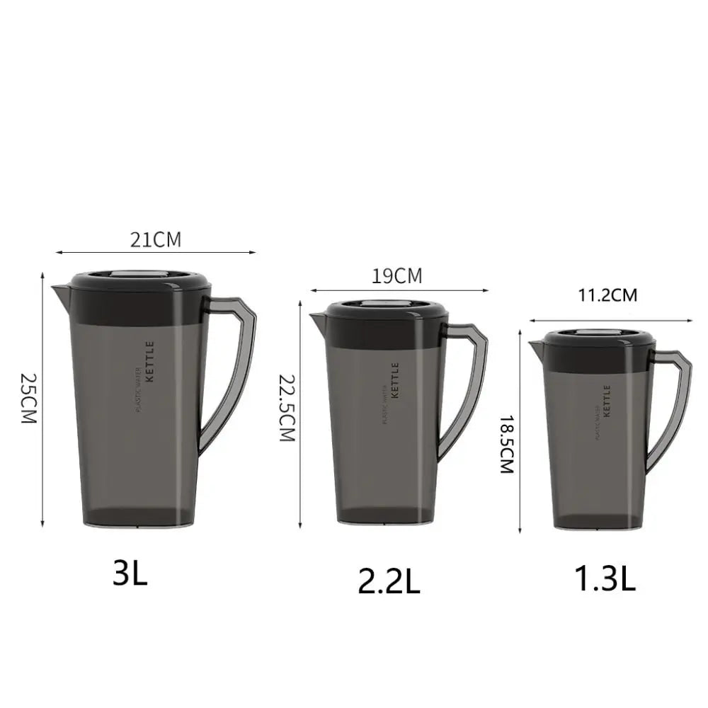 1.3/2.2/3L Cold Water Kettle Home Heat Resistant Fall-resistant Pitcher Plastic High Capacity Juice Jug for Summer Milk Tea Shop