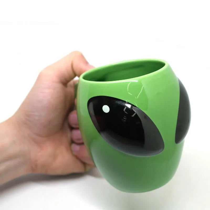 Funny Alien Ceramic Cups Cartoon Coffee Milk Tea Water Cup Cute Funny Children Drinking Camping Party Picnic Mugs Gifts
