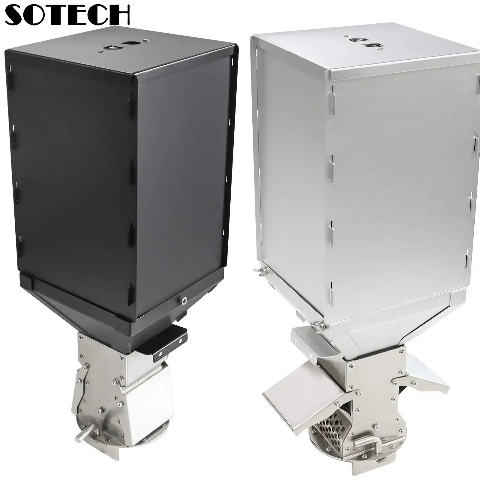 Stainless Steel Pellet Hopper Gravity Feed Fuel Storage for Pellet Stove Burner Outdoor Heater