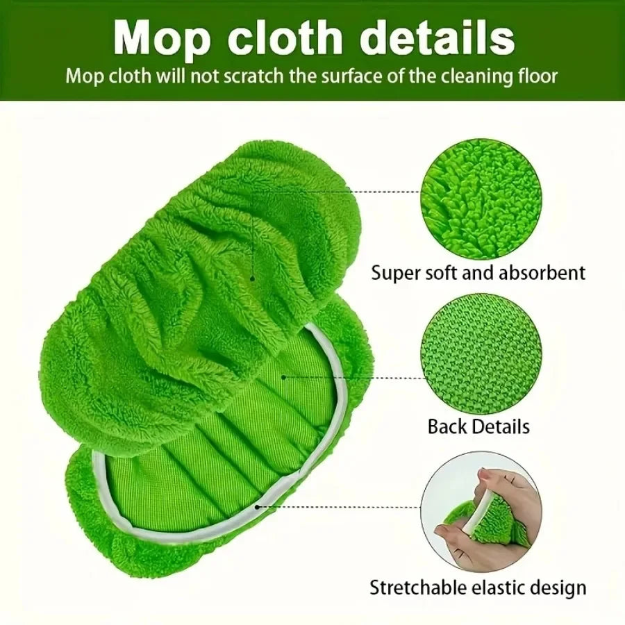 4 Piece Green Mop Cloth, Reusable, Suitable for Busy Households and Household Cleaning Products, Washable