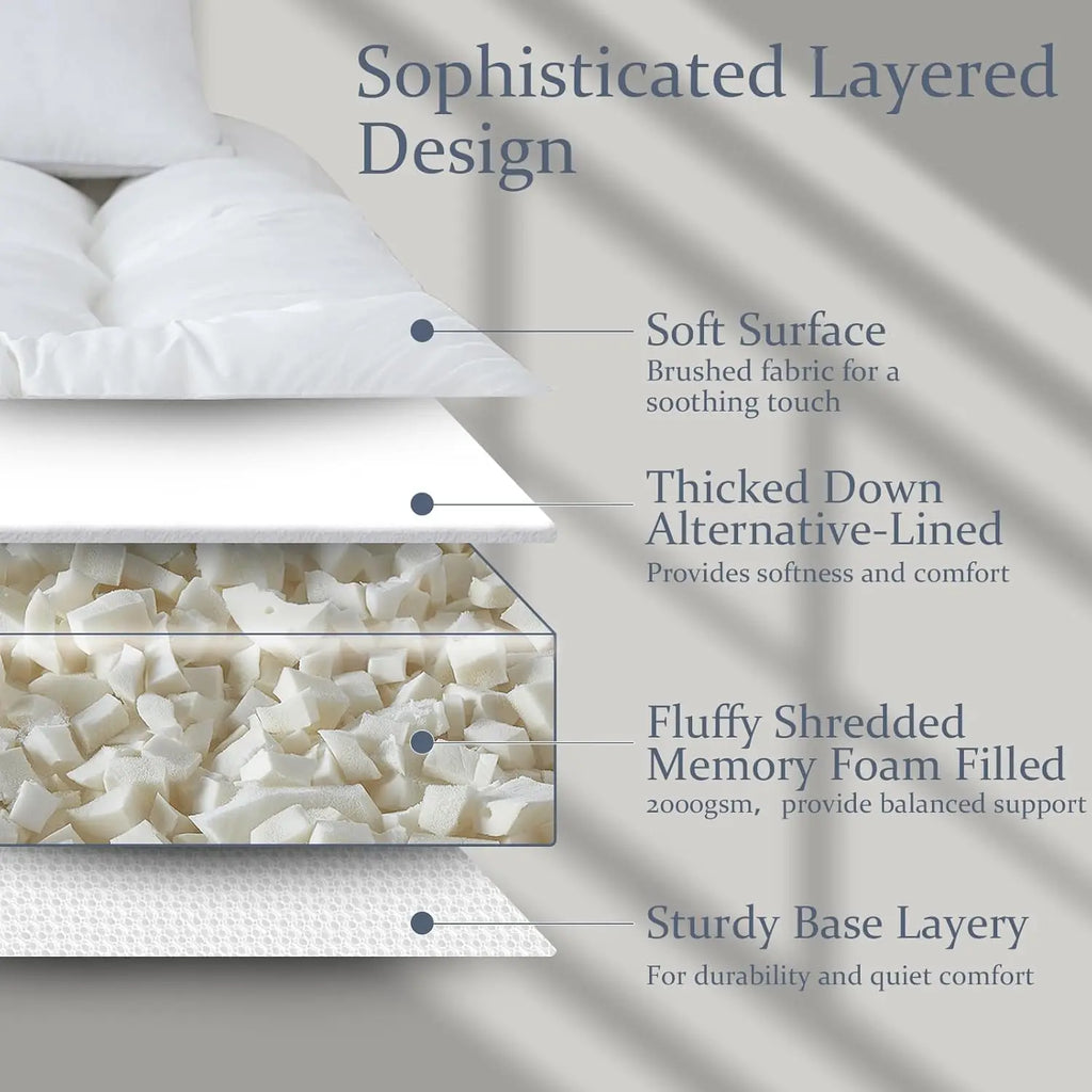 5 Inch King Memory Foam Mattress Topper with Cotton Cover, Pressure Relief & Comfort Support
