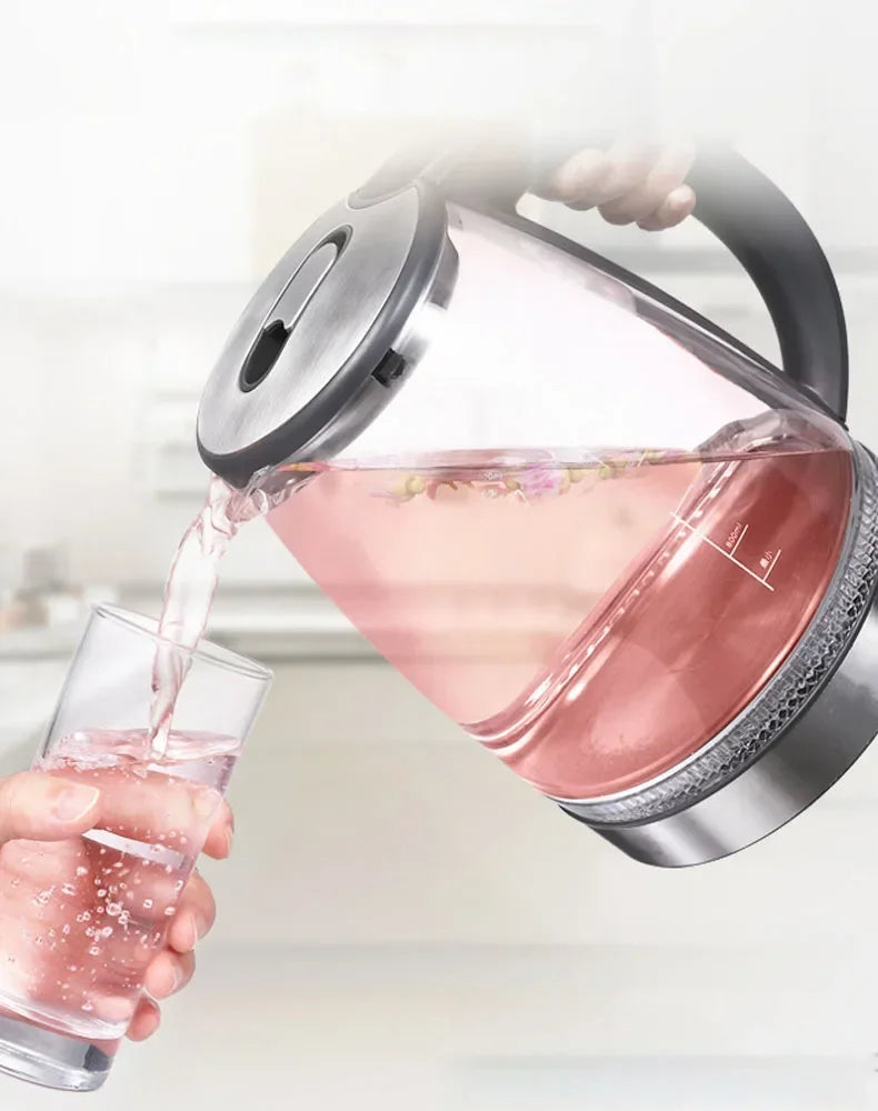 Electric Glass Kettle – 1.5L Borosilicate Tea Pot with Heating Base, Fast Boil Water Heater for Home & Office