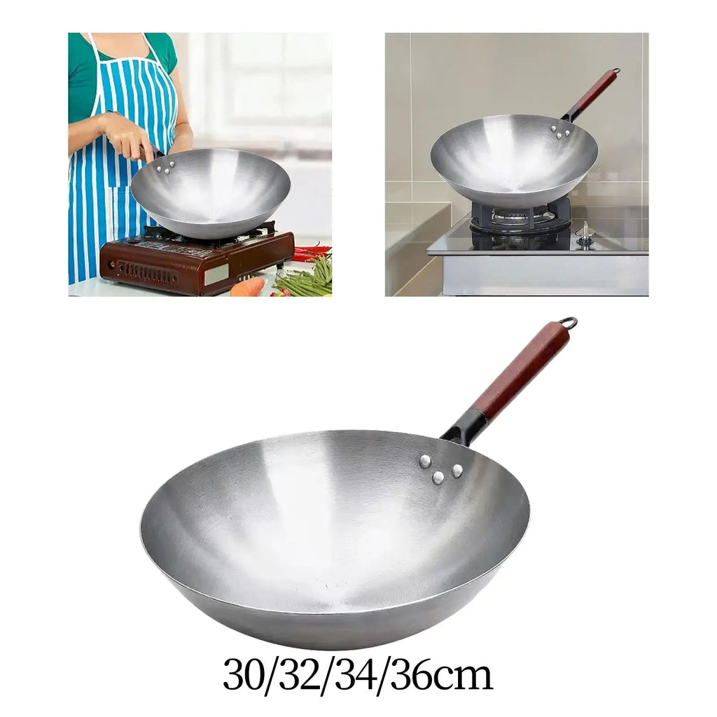 Frying Pan Nonstick Skillet Multifunctional Iron Food Stalls Portable Household Restaurant Lightweight Omelette Pan Wok Pan