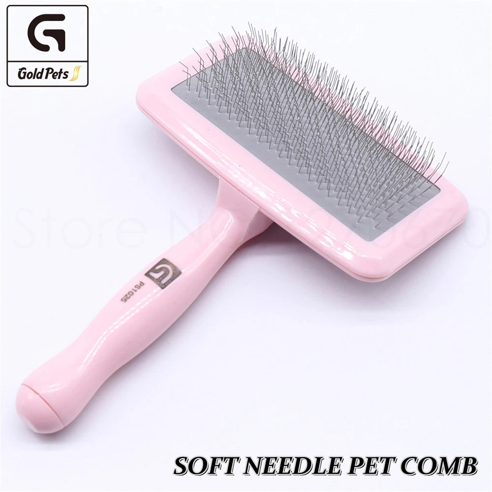 Pet Grooming Comb Shedding Hair Remover Light Handle Soft Needle Brush Slicker Massage Cleaning Tool Open-Knot Cat Pets Supplies
