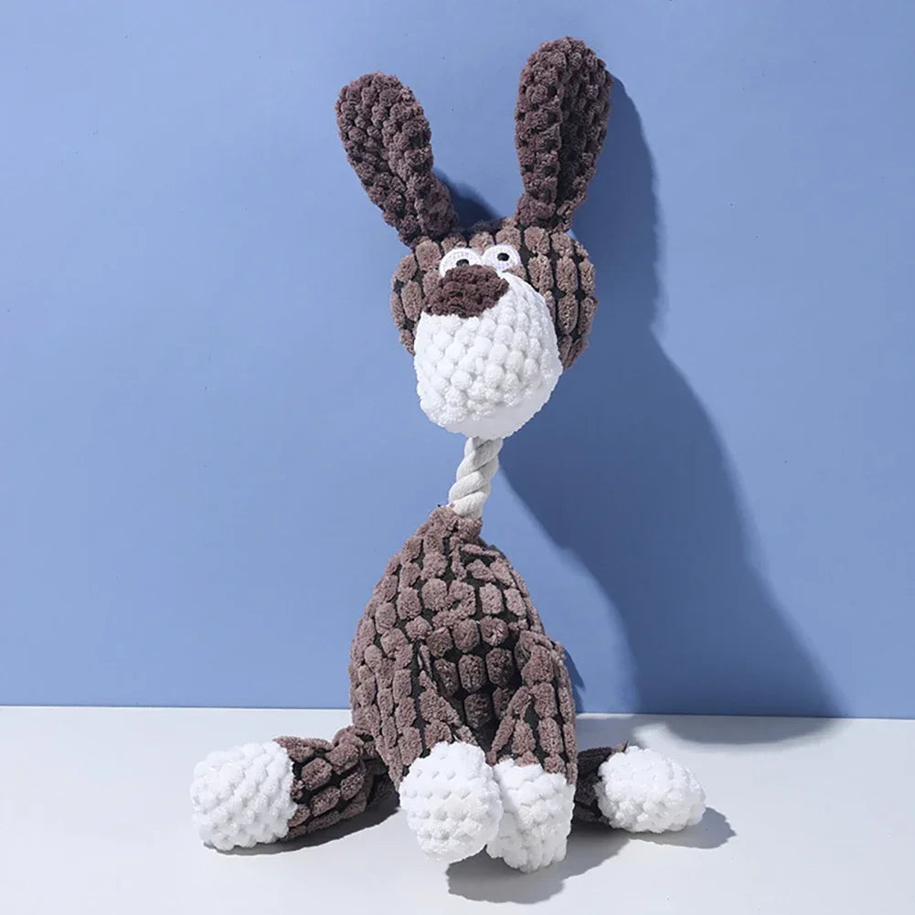Cartoon Puppy Plush Dog Toy Chew Squeak Teething Toy for Small Dogs Pet Accessories