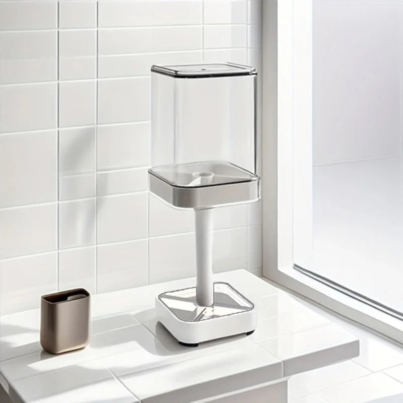 All-in-One Toothbrush Holder & Cup, with Cover. 16cm, Organizes Brushes, Saves Counter Space