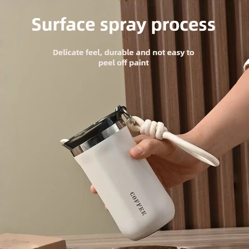 Vacuum Coffee Tumbler 350ml, Stainless Steel Thermal Mug, Leakproof with Handle for Travel water term Thermo bottle thermos cup