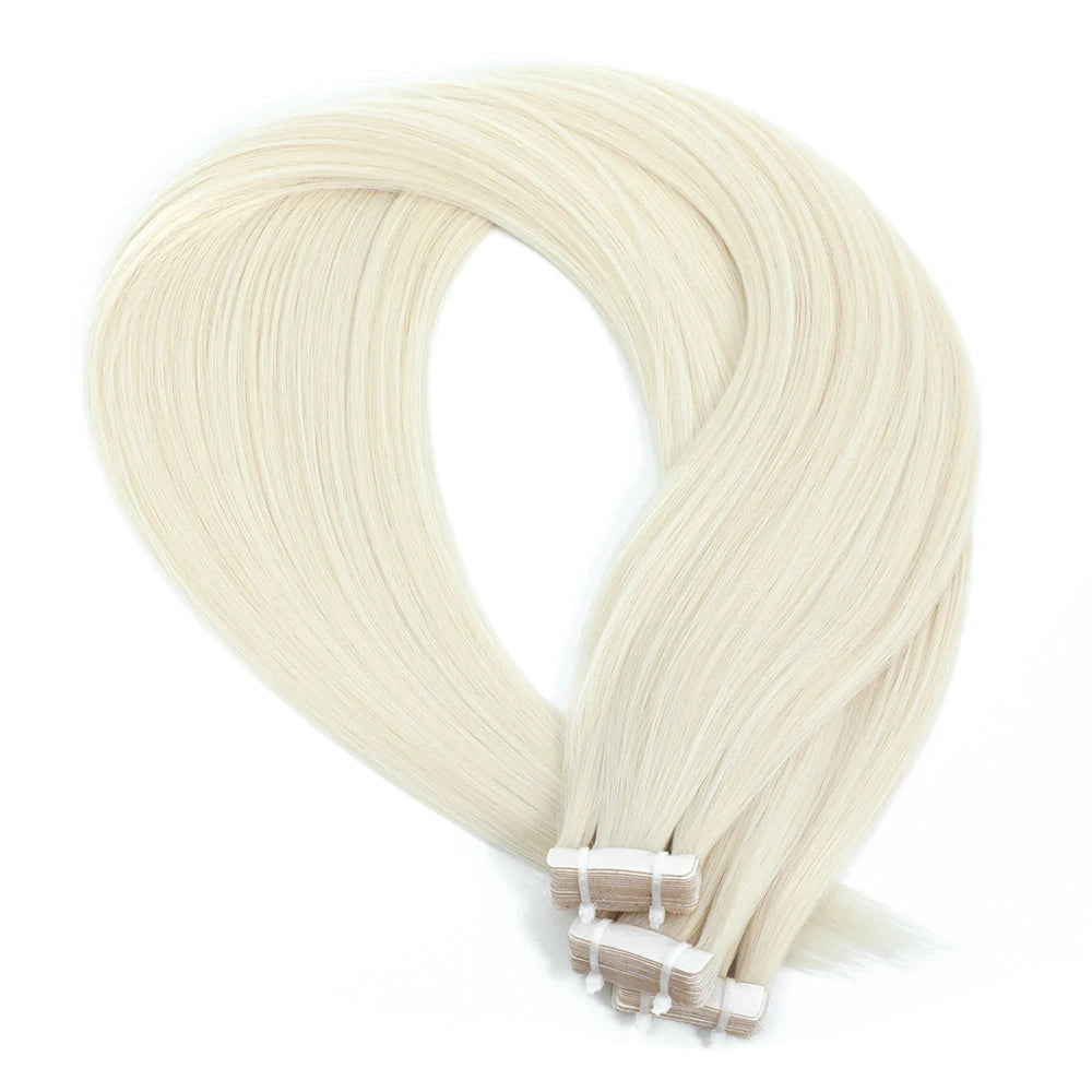 Synthetic Tape In Hair Extensions Straight White Double Sided Invisible Natural Tape in Hair High Temperature Fiber For Women