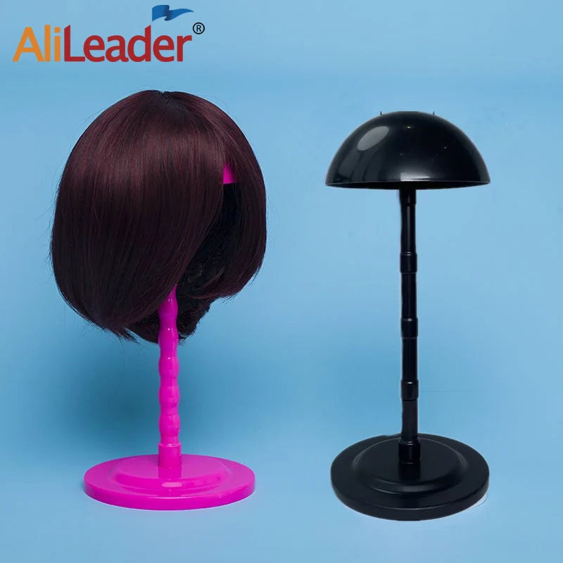 Wigs & Hat Display Stands Mushroom Bracket Plastic Portable Wig Display Stands Black Pink White Adjustable Wig Stand