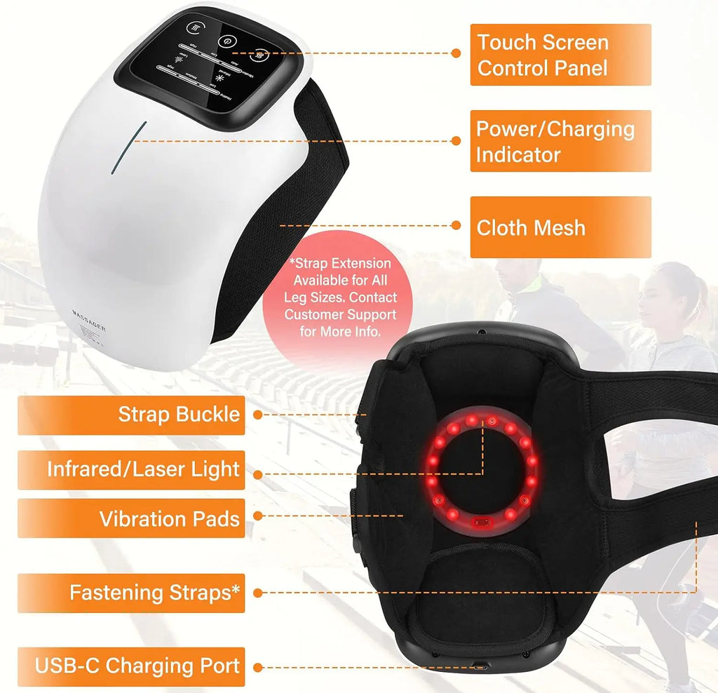 Smart Hot Compress Knee Massagers Electric Relaxing Leg Joint Heating Vibration Massager Cordless Knee Pads Gift for Mom and Dad