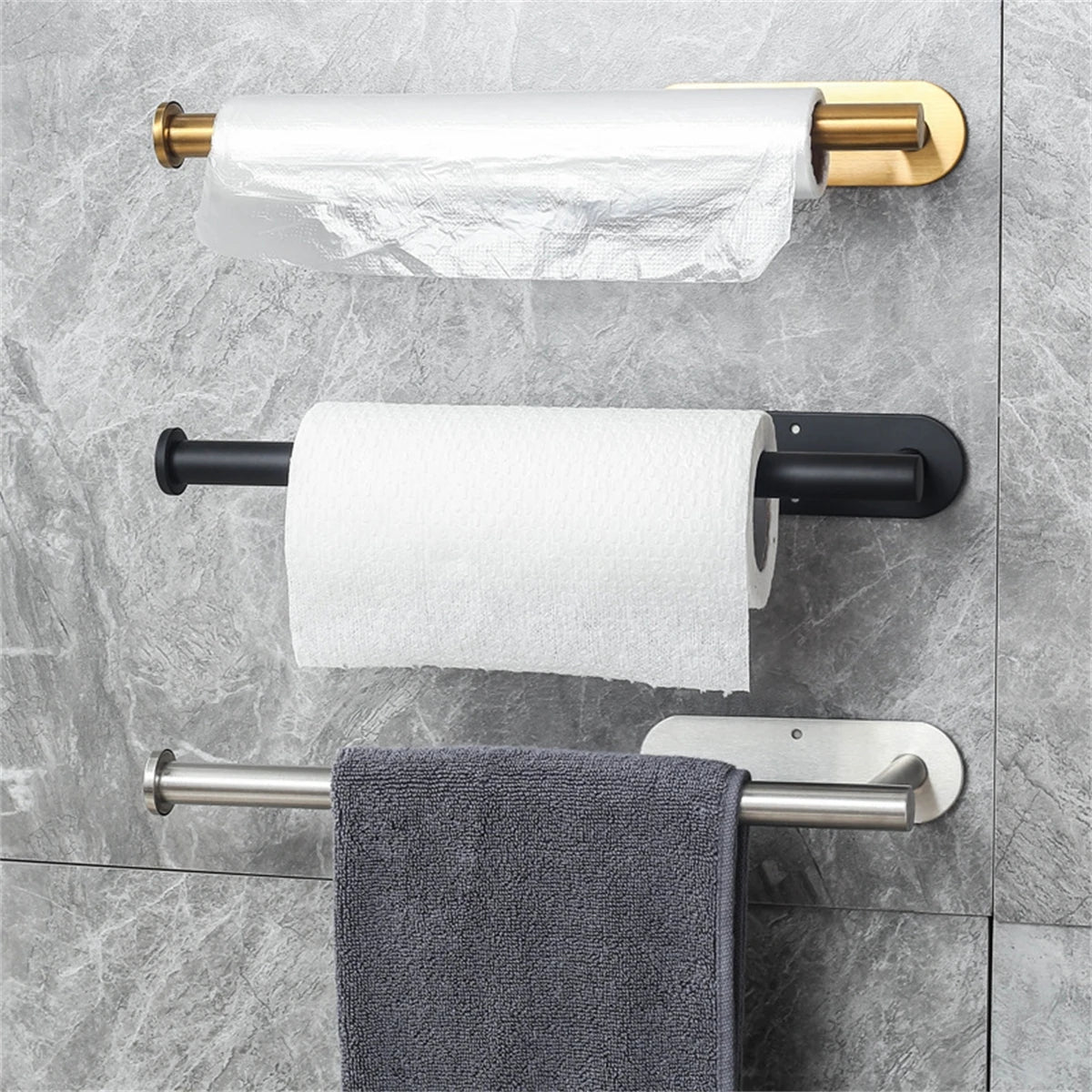 33cm Paper Towel Holders For Kitchen,AdhesiveToilet Paper Holder,Tissue Dispenser,Cabinet Storage Organizer,Towel Rack For Home