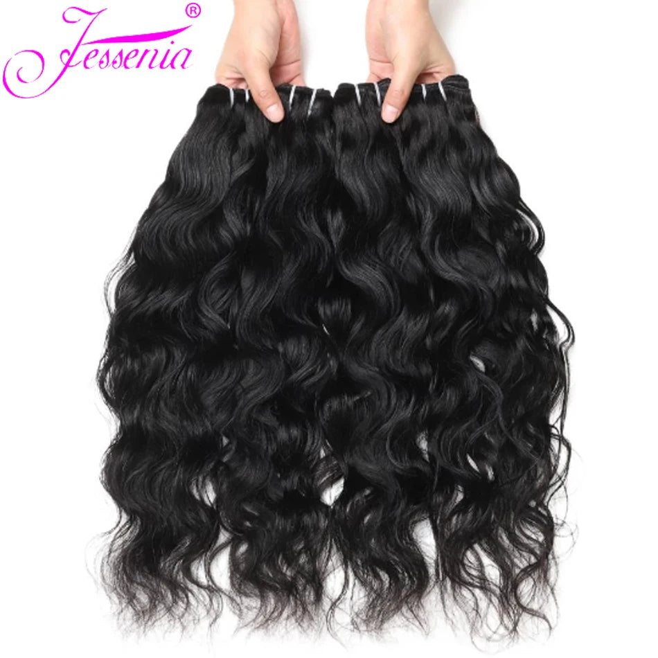 Peruvian Natural Water Wave Hair Weave Bundles Virgin Unprocessed Tissage Human Raw Hair Extensions Tissage Cheveux Wet and Wavy