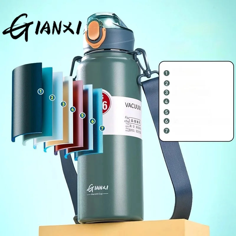 GIANXI Children's Thermos Cup Students Go To School Special Straw Cup Men And Women 2024 New Kettle 316 Large Capacity Water Cup