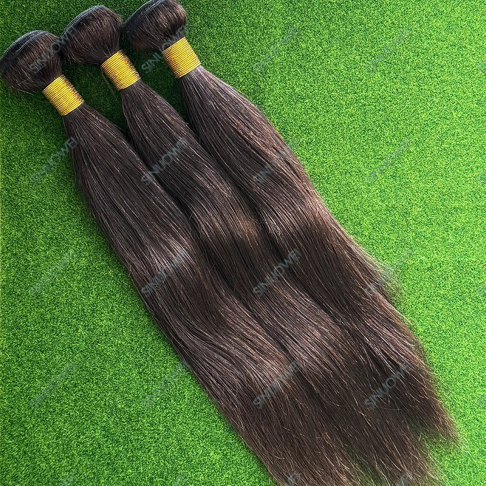 #2 Hair Bundles 1/3/4 Pcs Darkest Brown Colored Peruvian Human Hair Weaving Extensions 32 34 Inch Brazilian Hair Bundles Cheap