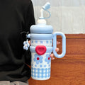 920ML Insulated Thermos with Handle Stainless Steel Thermos Coffee Cup Handheld Large Capacity Sports Water Kettle Car Cups