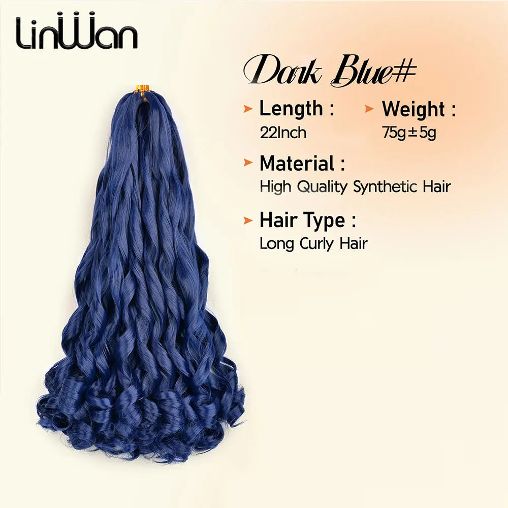 French Curly Braiding Hair 22Inch Synthetic Curly Braiding Hair Pre Stretched Loose Wavy Curl Braiding Hair Extensions For Women