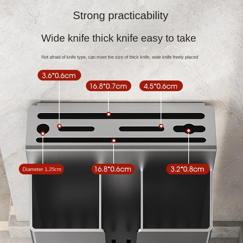 kitchen knife holder, rack, wall hanging cutter, chopstick cage, chopstick tube, stainless steel