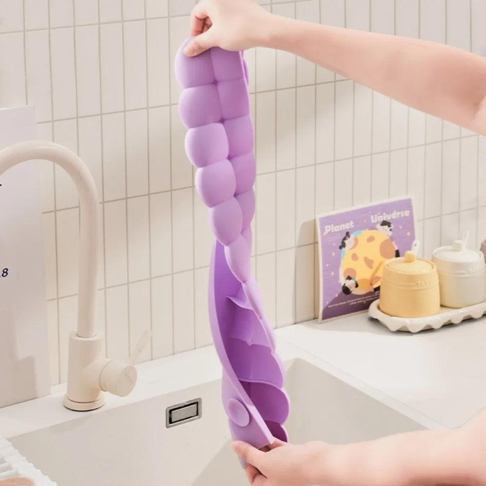 Silicone Sink Water Guard Suction Cup Heightened Sink Splash Baffle Splash-proof Stable Sink Water Retaining Strip Household