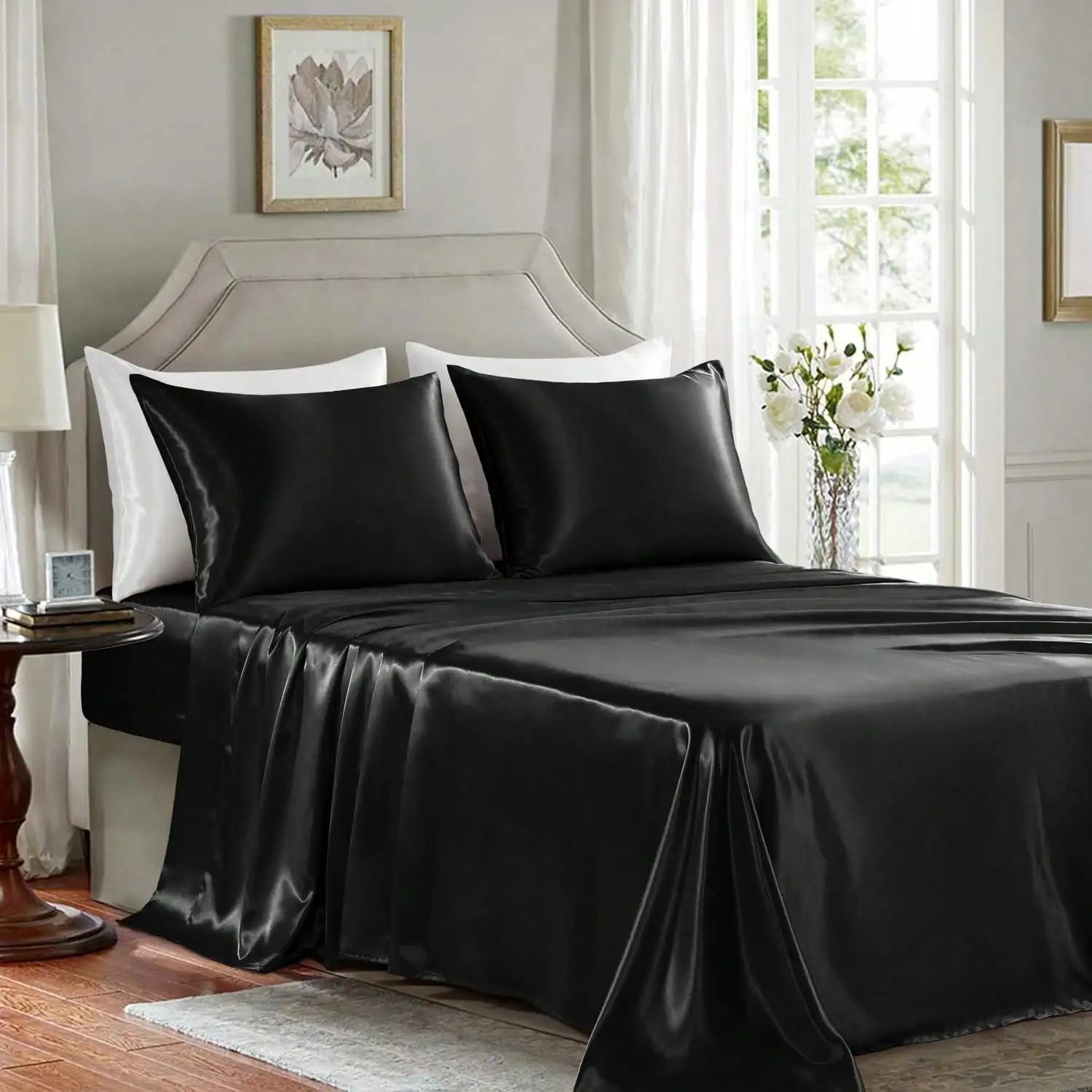 3/4Pcs  Sheet Se Silky & Luxury Bed Set, Soft Deep Pocket Sheets Cooling Bed Set, 1 Fitted Sheet,1 Flat Sheet,1/2Pillowcase