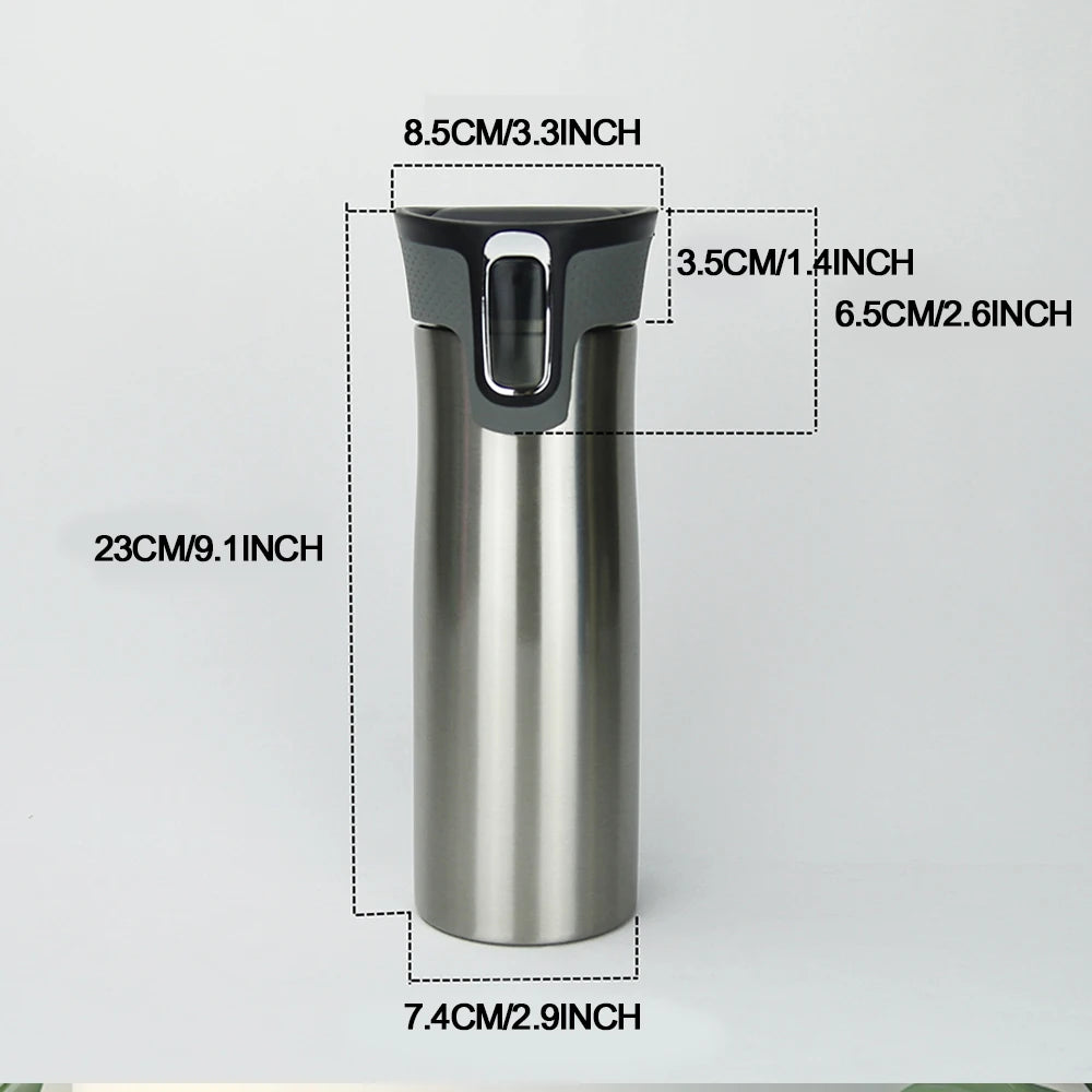1pc Stainless Steel Vacuum-Car thermal Coffee mug SUS 304 Inside material, Insulated Travel Mug with Spill-Proof Lid