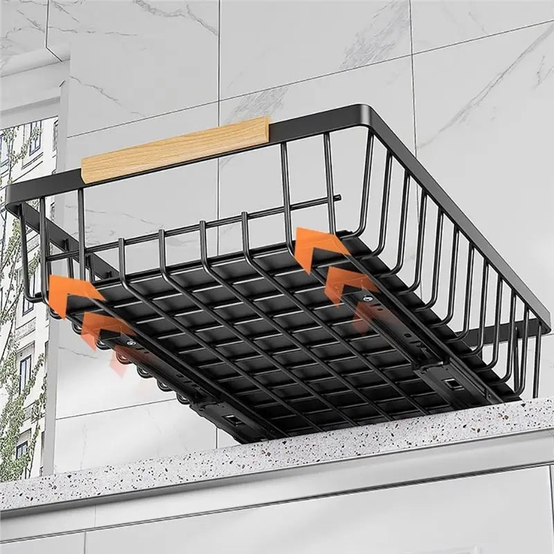 BHTS-Heavy Duty Slide Out Drawer, No Drill Pull Out Drawers, Multifunctional Pantry Shelves For Kitchen And Bathroom