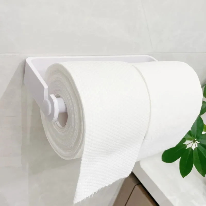 Adhesive Toilet Paper Holder Kitchen Roll Towel Rack Napkin Dispenser Absorbent Stand Tissue Hanger Bathroom Accessories