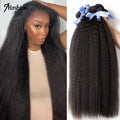 30 Inch Indian Raw Remy Virgin Unprocessed Human Hair 10A Kinky Straight  Bundles Yaki Straight Double Weft Bulk Braiding Hair