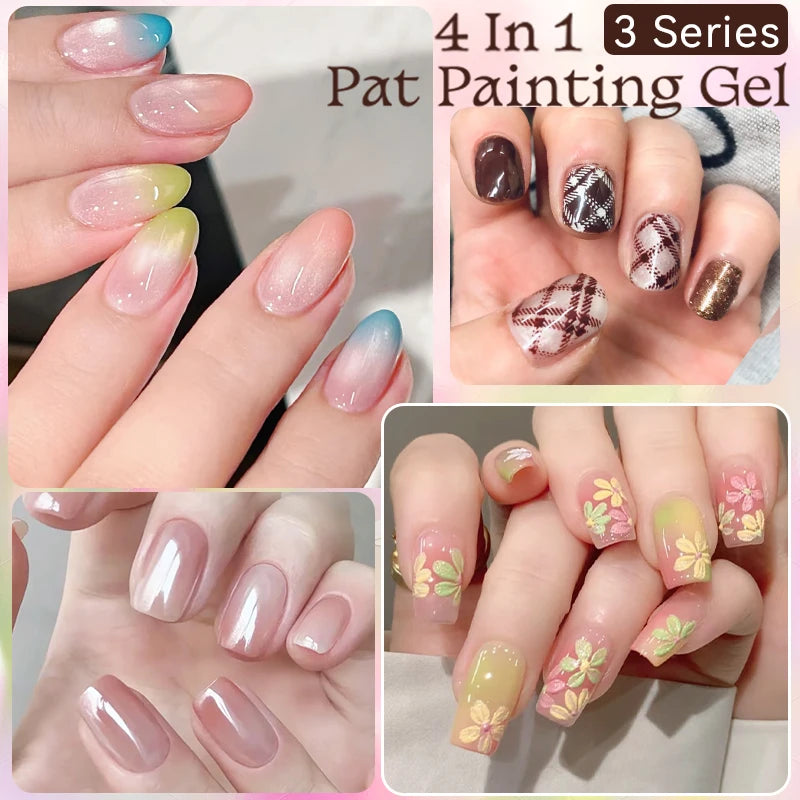 UR SUGAR 3 Boxes Pat Painting Gel for Decoration Nails Solid Gel Nail Polish Gradient Gel Spring Summer Fall Winter Trendy Nails