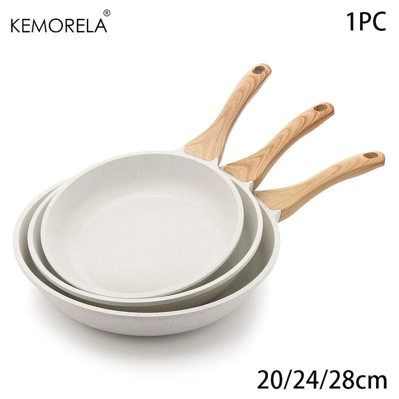 KEMORELA Nonstick Frying Pan Skillet Induction Compatible Healthy Granite Coating Heat-Resistant Handle Options 20/24/28cm 1PCS