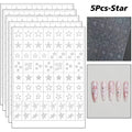 5Pcs Hollow Out Butterfly Nail Art Stencils Stickers Spray Painted Design Love Pattern Template Nail Decals Auxiliary Tools