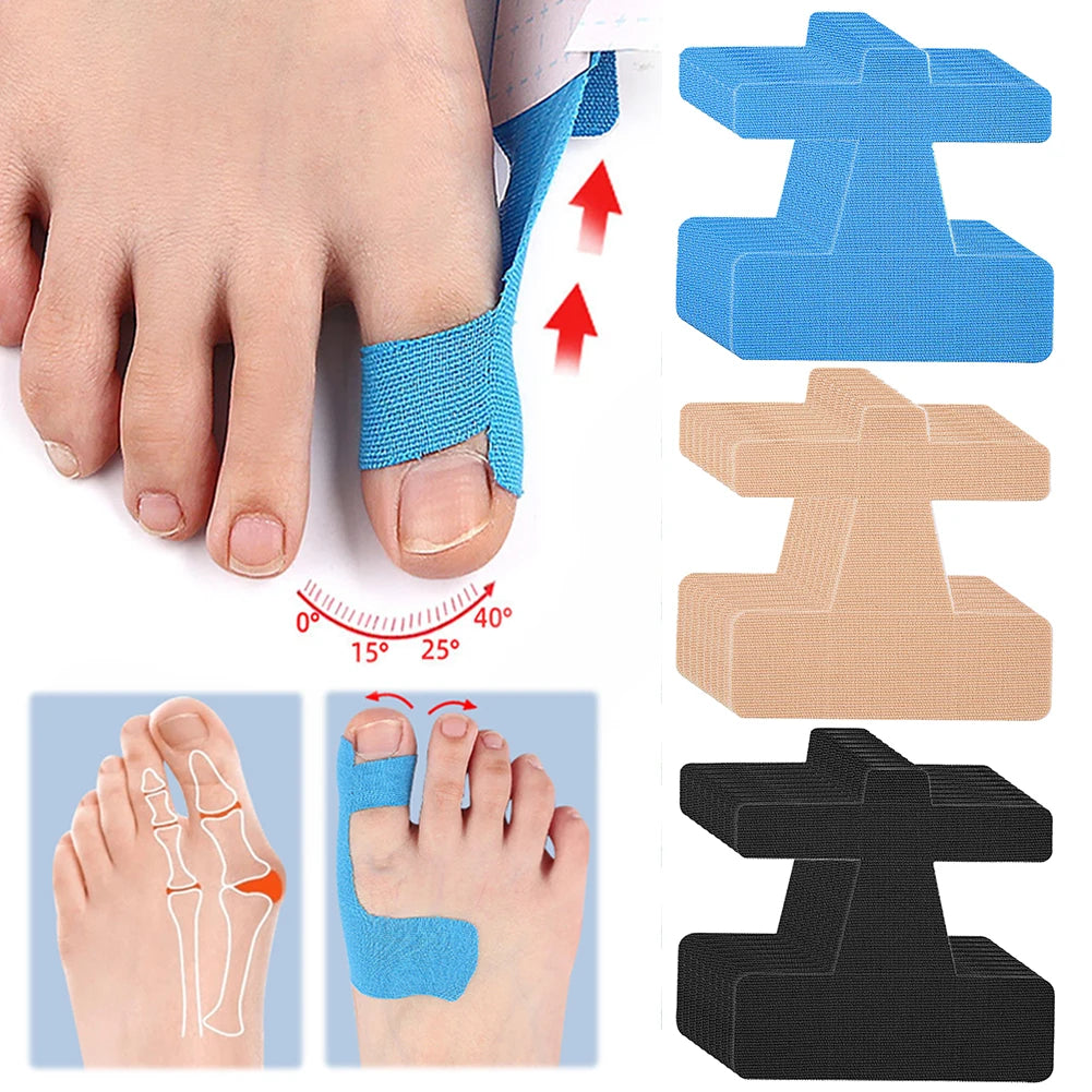 10Pcs Bunion Corrector Toe Correction Band Breathable Toe Separator Self Adhesive Hallux Valgus Orthosis Corrector for Men Women