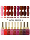 XEIJAYI 9Pcs Fashion Nails Art Nail Gel Polish Soaking UV LED Nail Gel Salon Female Nail Art Tools Fashion Nails