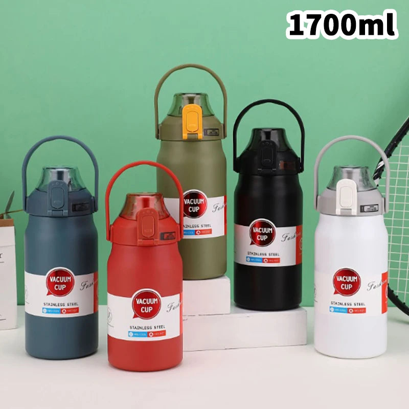 1700mL Portable Vacuum Mug Thermos Insulated Cup Tumble Large Capacity Thermal Thermo Water Bottle Stainless Steel Thermo Bottle