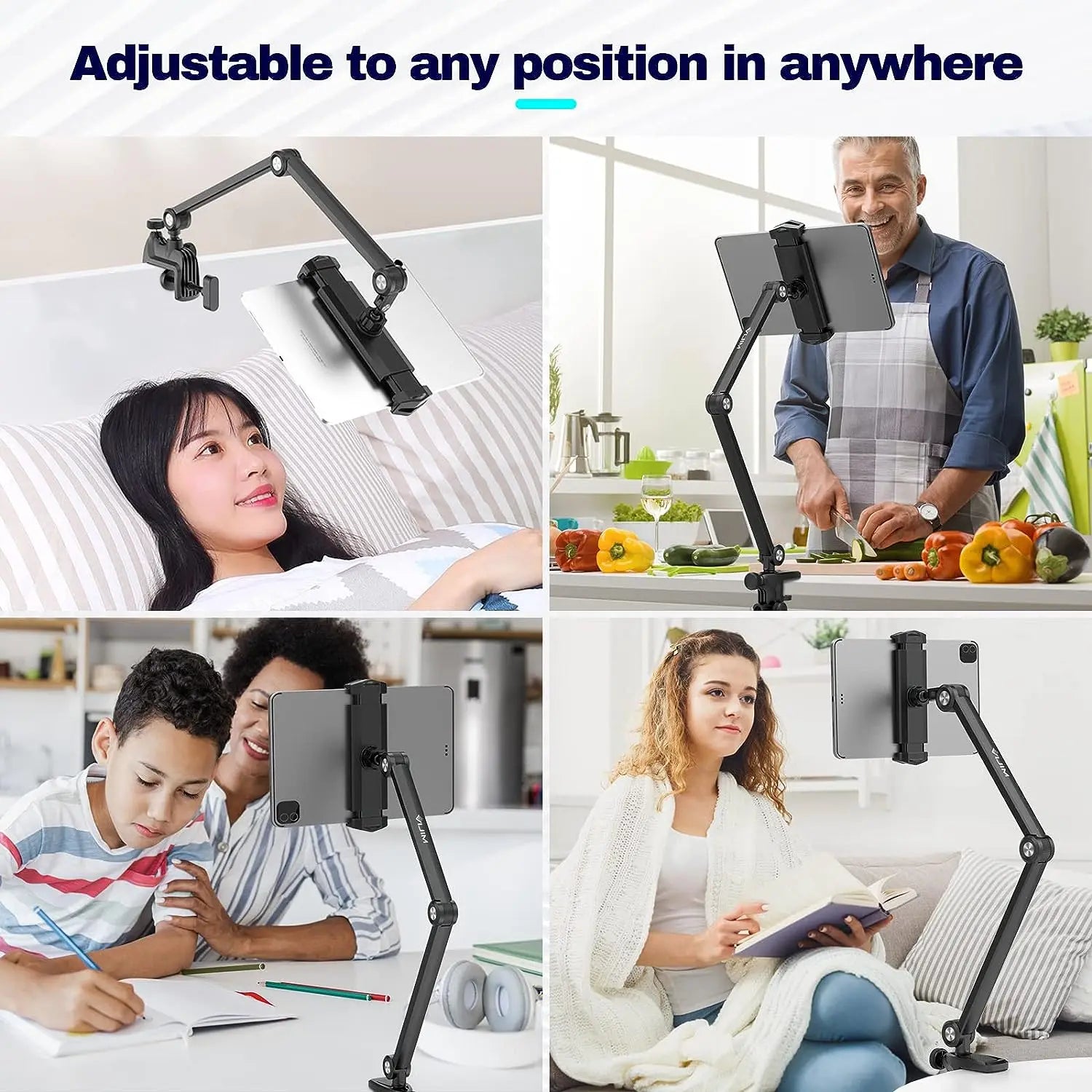 Ulanzi VIJIM HP006 Tablet Holder iPad Stand Desk Mount for Smartphone iPad Pro Air with Flexible Arm 360°Adjustable Tablet Mount
