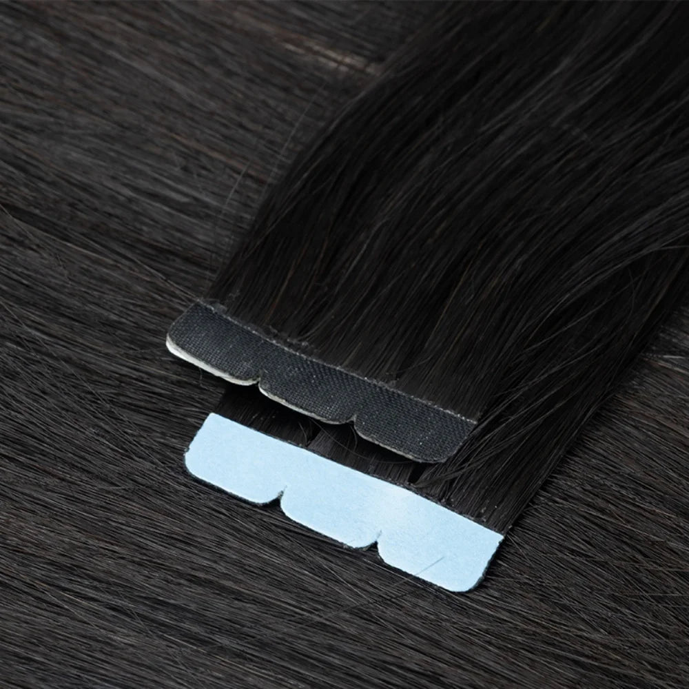 Tape In Hair Extensions Remy Human Hair 24 Inch Straight Human Hair Extensions Natural Invisible Seamless Tape Hair Extensions