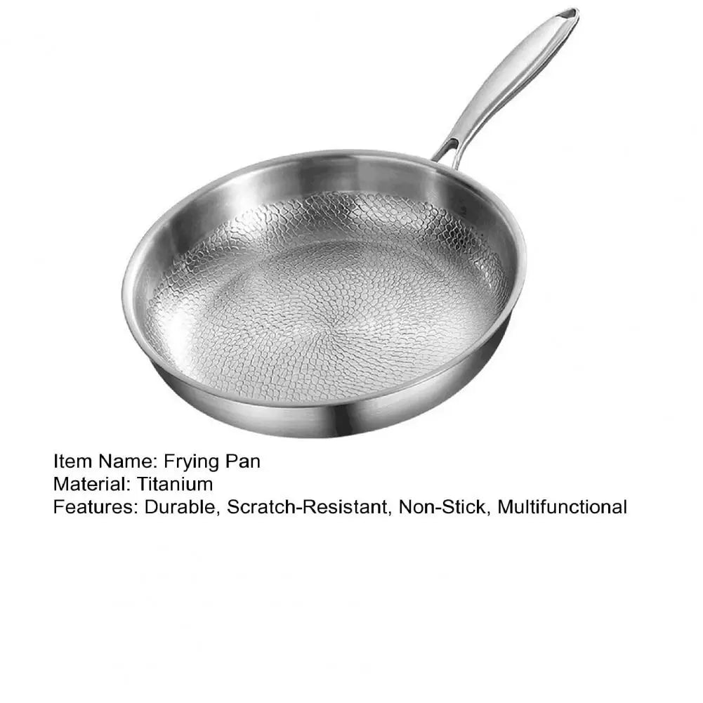 26/28/30cm Titanium Frying Pan With Lid Skillet Hammered Cookware For Gas Electric Induction Stoves Healthy Cooking Essential