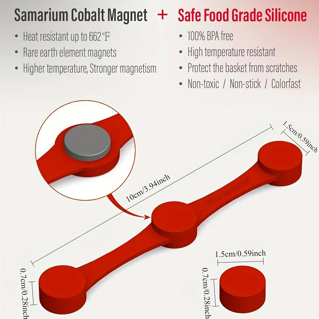 Air Fryer Magnet Silicone Buckle, Air Fryer Magnetic Silicone Clips, Parchment paper used to control the air fryer can be reused