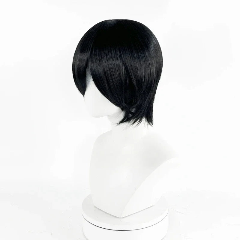 Anime Mikasa Ackerman Cosplay Wig Adult Unisex Black Heat Resistant Synthetic Hair Halloween Party Wigs Props Accessories