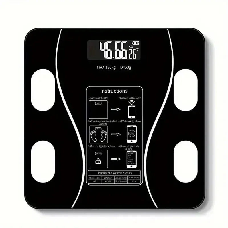 Digital bathroom scale - high-precision and easy to read LCD display screen, battery powered, preferred for fitness enthusiasts.