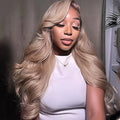 Ash Blonde With Brown Root Straight / Body Wave 13x4 Lace Frontal Wigs Human Hair For Women 3~5 Days Delivery From USA Warehouse