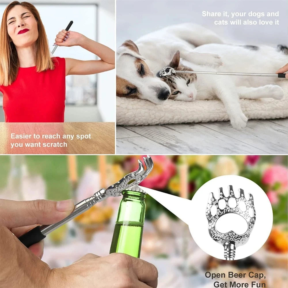 3PCS Back Scratcher Telescopic Bear Claw Scratching Back Scratcher Massager Rotate Telescoping Itch Health Products Hackle