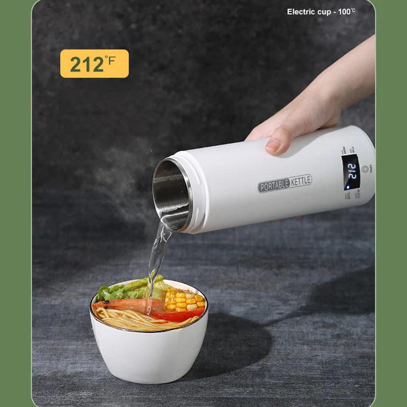 4 Gear LED Display Temperature 220V 110V Electric Heating Cup Leakproof Travel Office Thermos Bottle Water Boiling Kettle 500ML